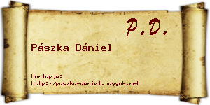 Pászka Dániel névjegykártya